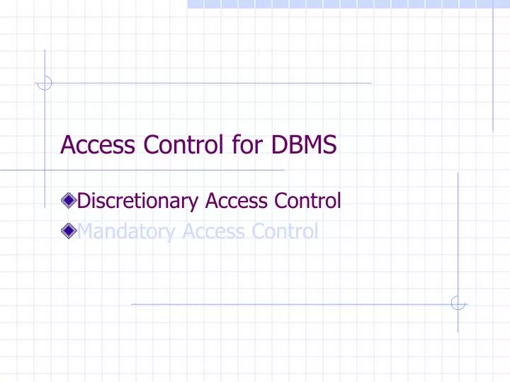 access control for dbms