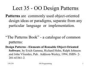 Lect 35 - OO Design Patterns