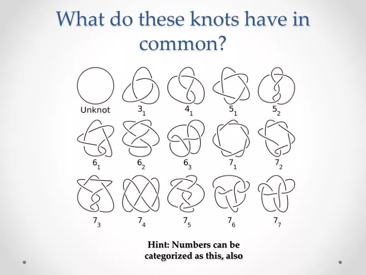 what do these knots have in common