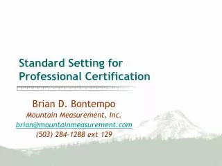 Standard Setting for Professional Certification