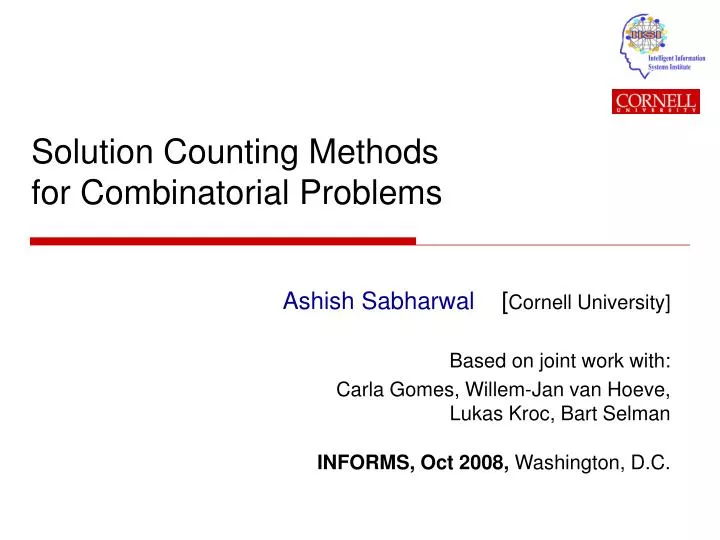 solution counting methods for combinatorial problems