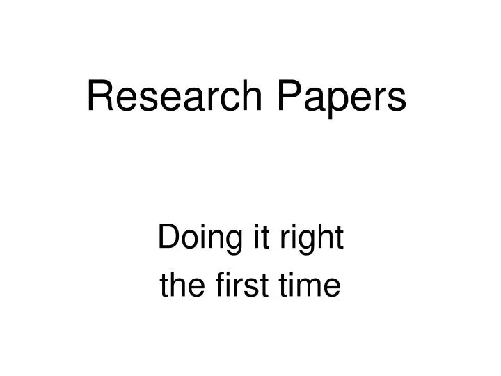 research papers