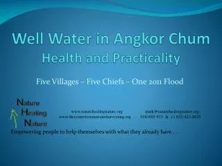 Well Water in Angkor Chum Health and Practicality