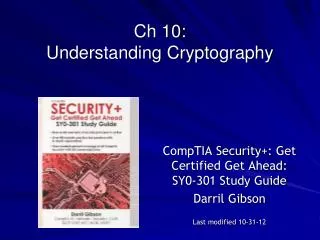 Ch 10: Understanding Cryptography