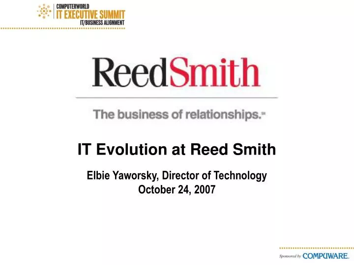 it evolution at reed smith