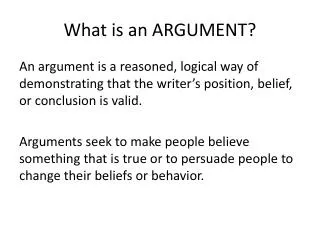 What is an ARGUMENT?