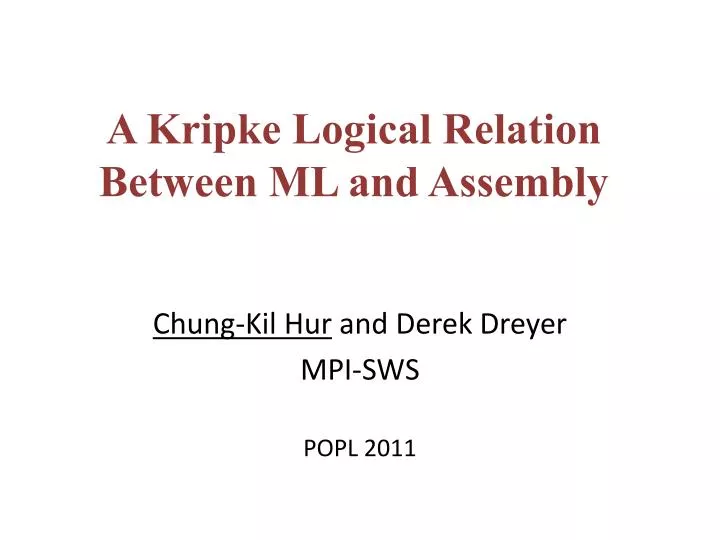 a kripke logical relation between ml and assembly