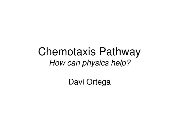 chemotaxis pathway how can physics help