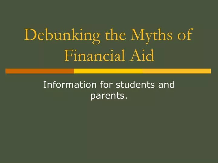 debunking the myths of financial aid