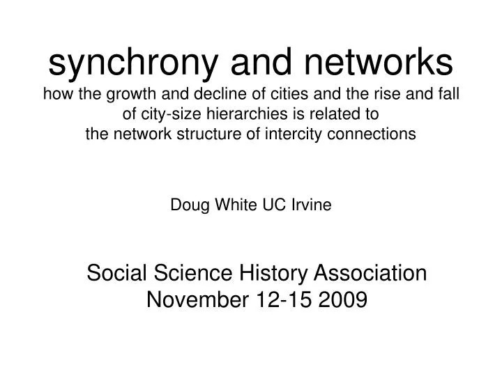 social science history association november 12 15 2009