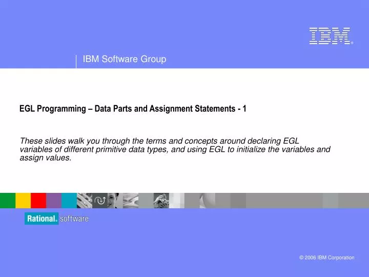 egl programming data parts and assignment statements 1
