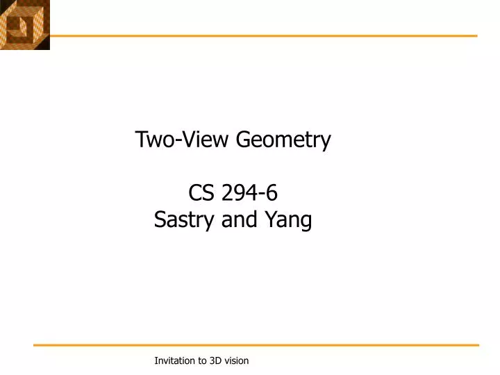two view geometry cs 294 6 sastry and yang