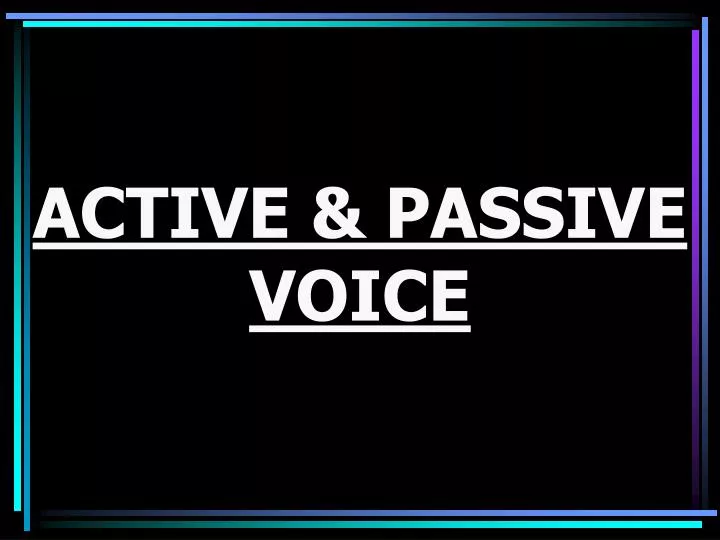 active passive voice