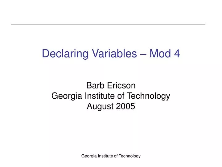 declaring variables mod 4