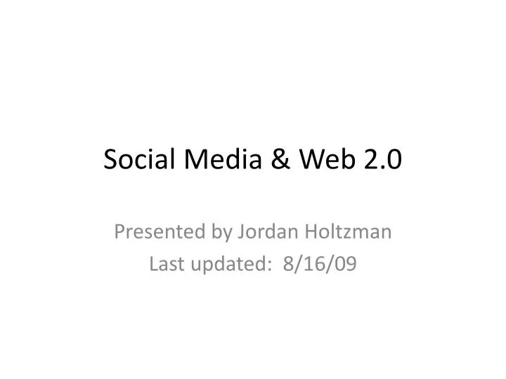 social media web 2 0