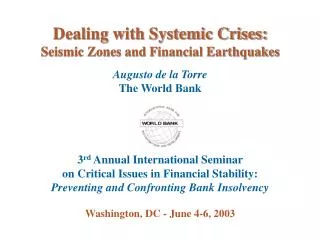 Dealing with Systemic Crises: Seismic Zones and Financial Earthquakes