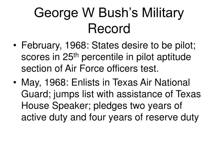 george w bush s military record