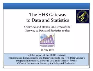 The HHS Gateway to Data and Statistics