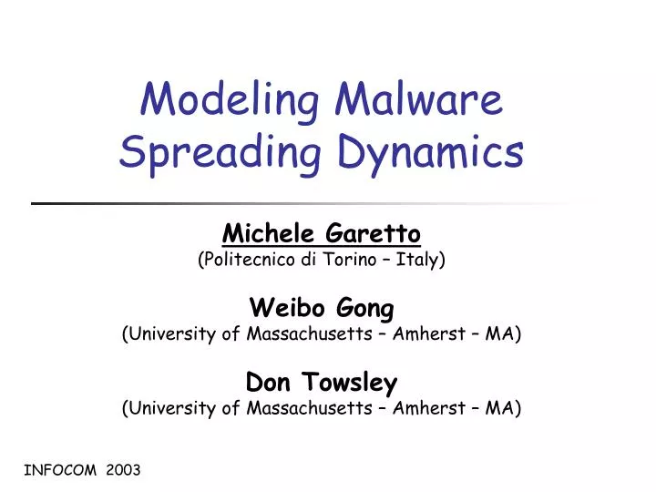 modeling malware spreading dynamics