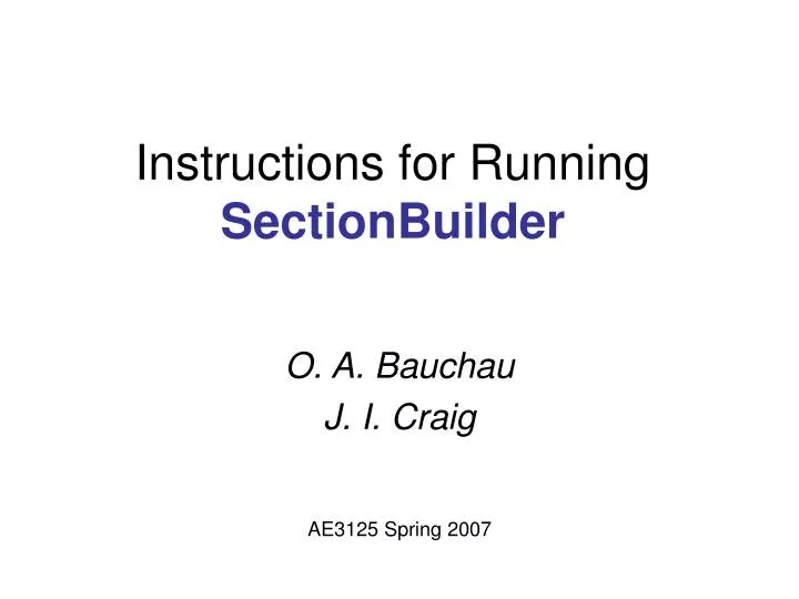 instructions for running sectionbuilder