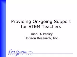 Providing On-going Support for STEM Teachers