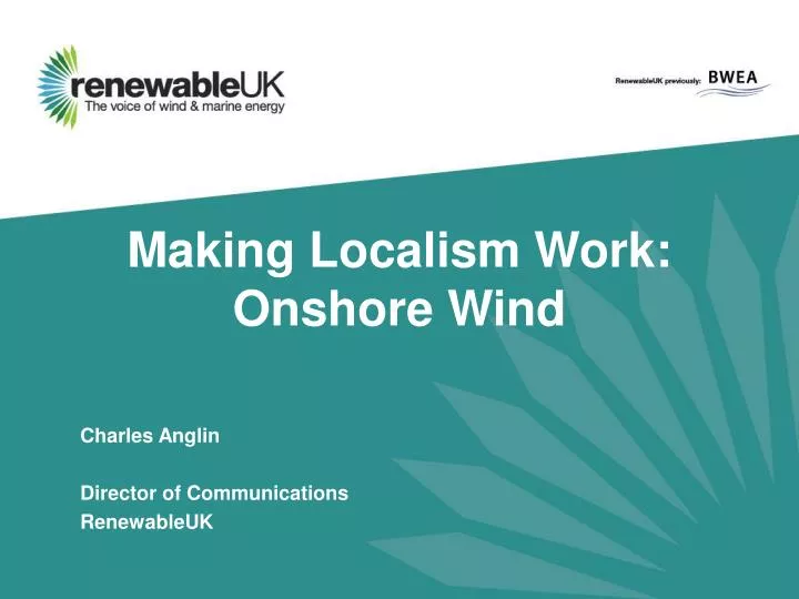 making localism work onshore wind