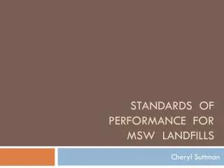 Standards of performance for msw landfills