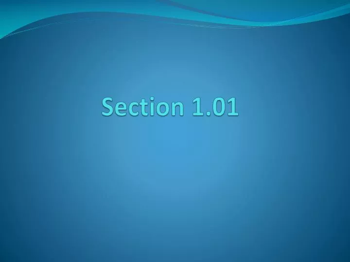 section 1 01