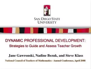 DYNAMIC PROFESSIONAL DEVELOPMENT: Strategies to Guide and Assess Teacher Growth