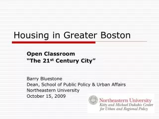 Housing in Greater Boston