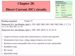 Chapter 28: Direct Current (DC) circuits