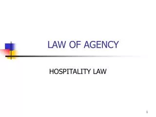 LAW OF AGENCY