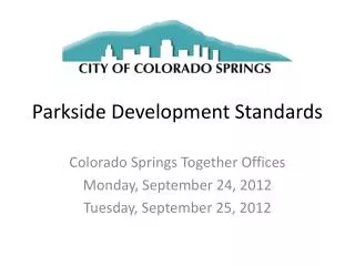 Parkside Development Standards