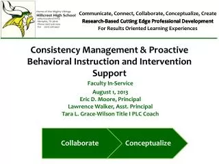 Consistency Management &amp; Proactive Behavioral Instruction and Intervention Support
