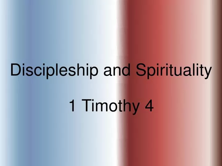 discipleship and spirituality
