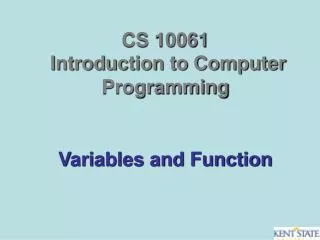 Variables and Function