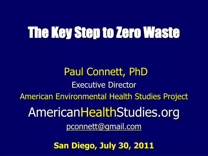 the key step to zero waste