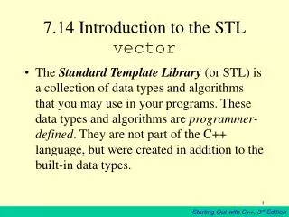 7.14 Introduction to the STL vector