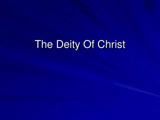 the deity of christ