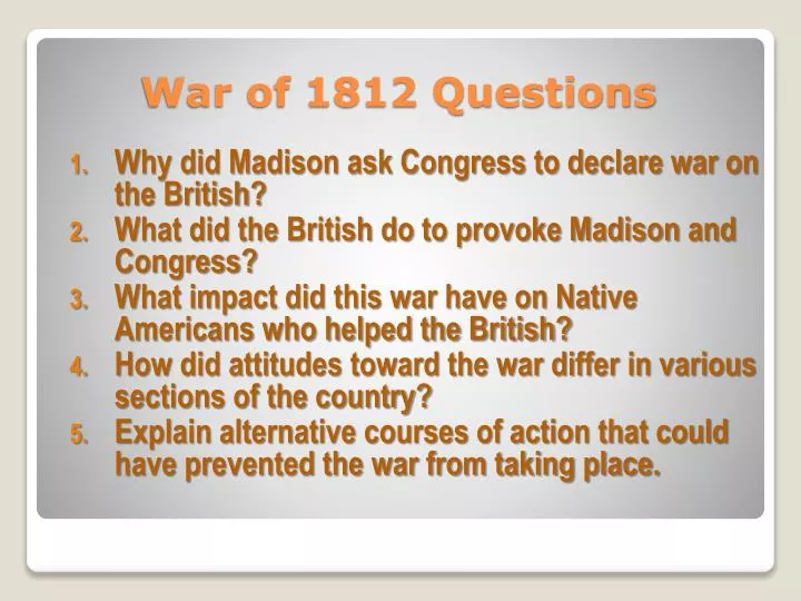 war of 1812 questions