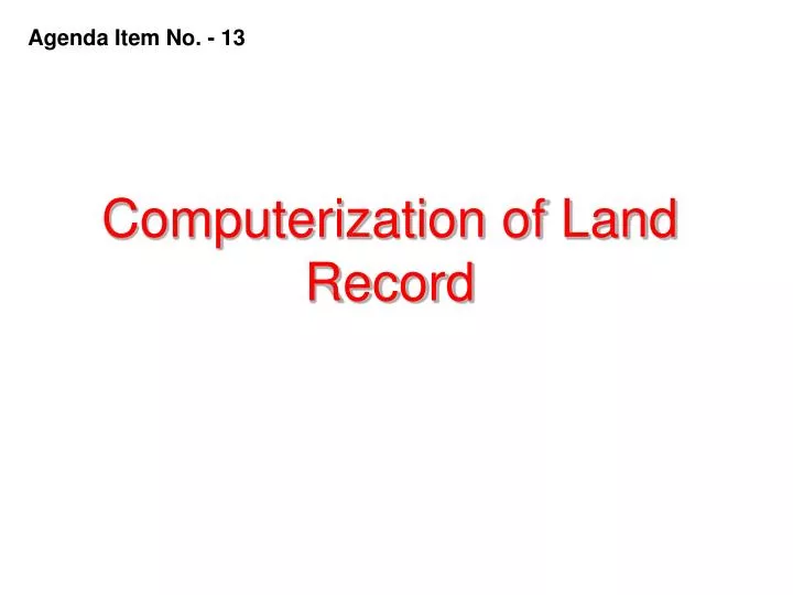 computerization of land record