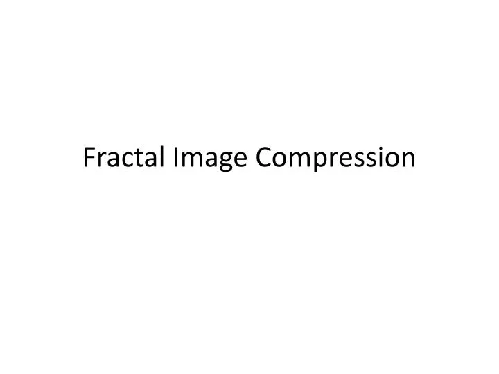 fractal image compression