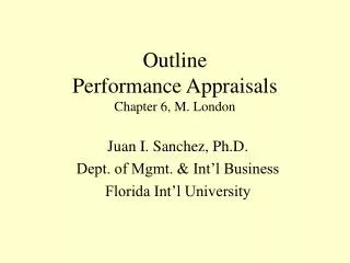 Outline Performance Appraisals Chapter 6, M. London