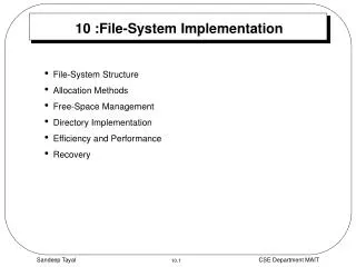 10 :File-System Implementation