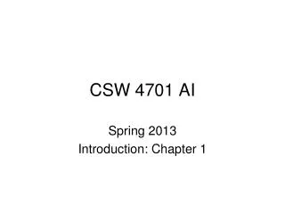 CSW 4701 AI