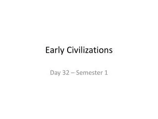 Early Civilizations