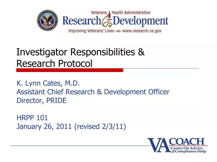 investigator responsibilities research protocol
