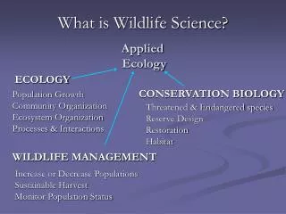 What is Wildlife Science?