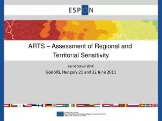 ARTS – Assessment of Regional and Territorial Sensitivity
