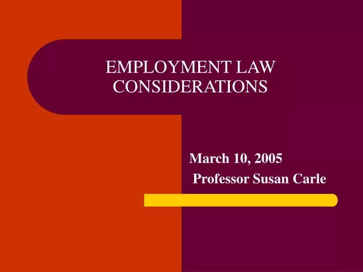 employment law considerations